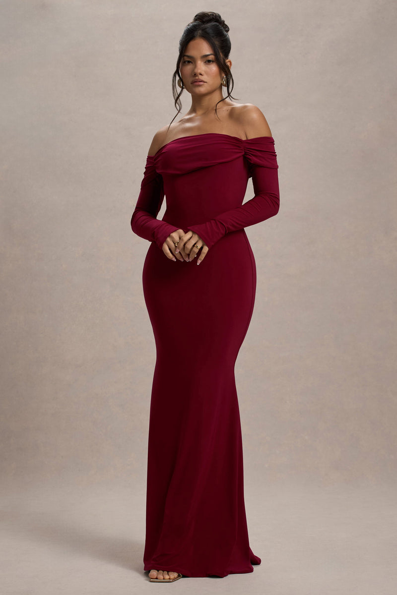 ワンピース Bloom-Sleeve Jacquard Dress / wine berry Bloom-Sleeve Jacquard Dress - メルカリ