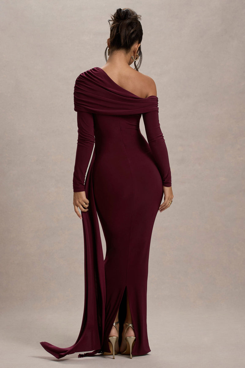 deep burgundy dress Valina