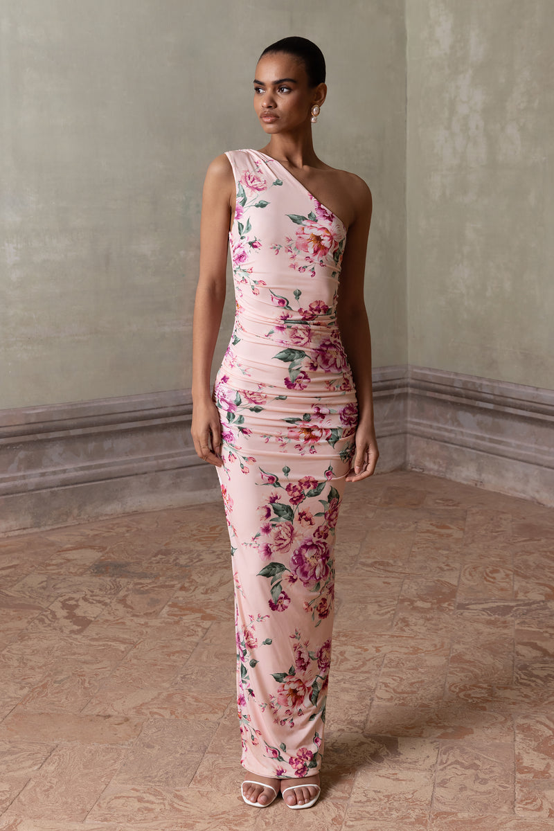 chinese dress ladies Layley One Shoulder Maxi Dress - Navy Floral main image 1