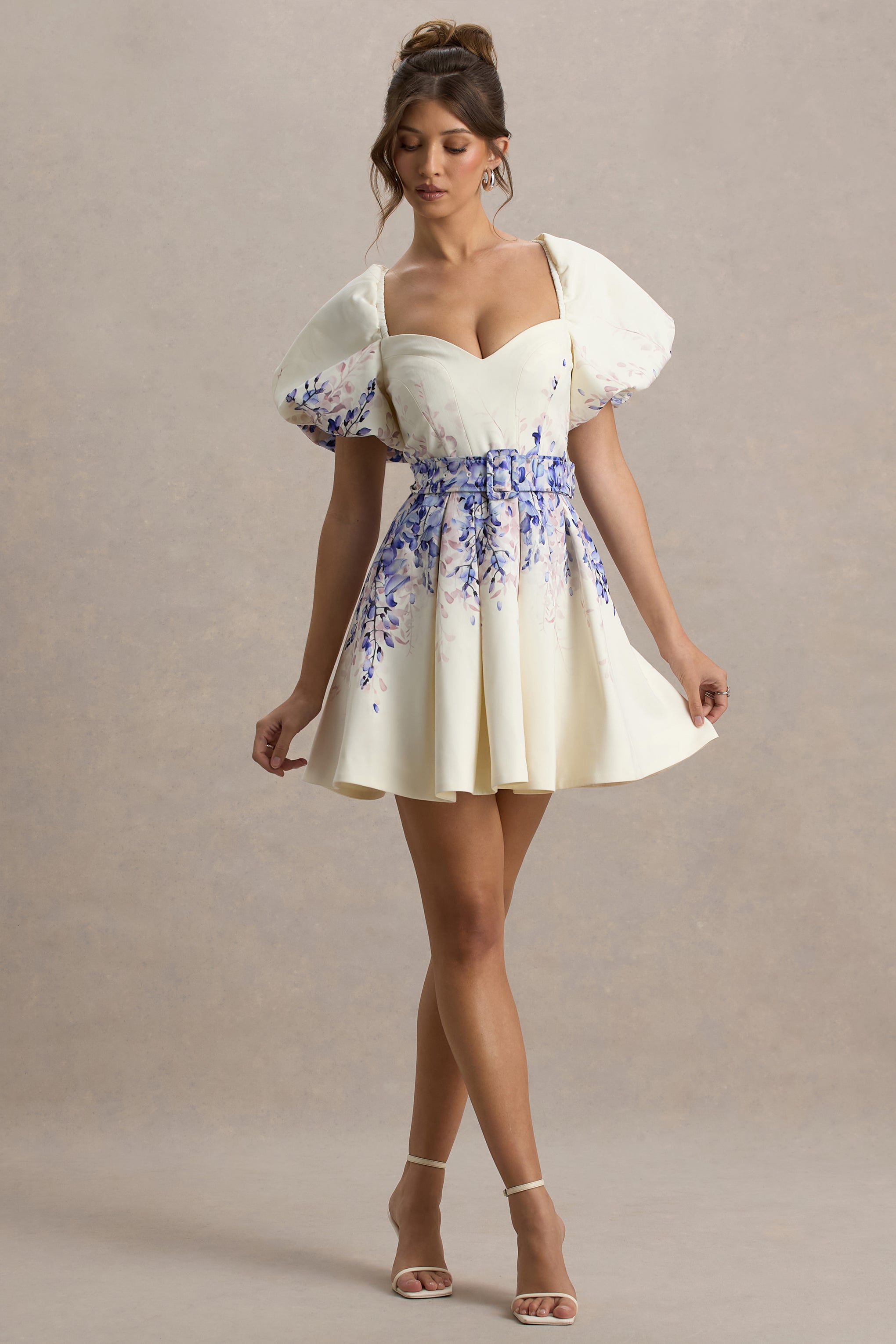 floral belted mini dress Tapia | Wisteria Print Belted Mini Dress