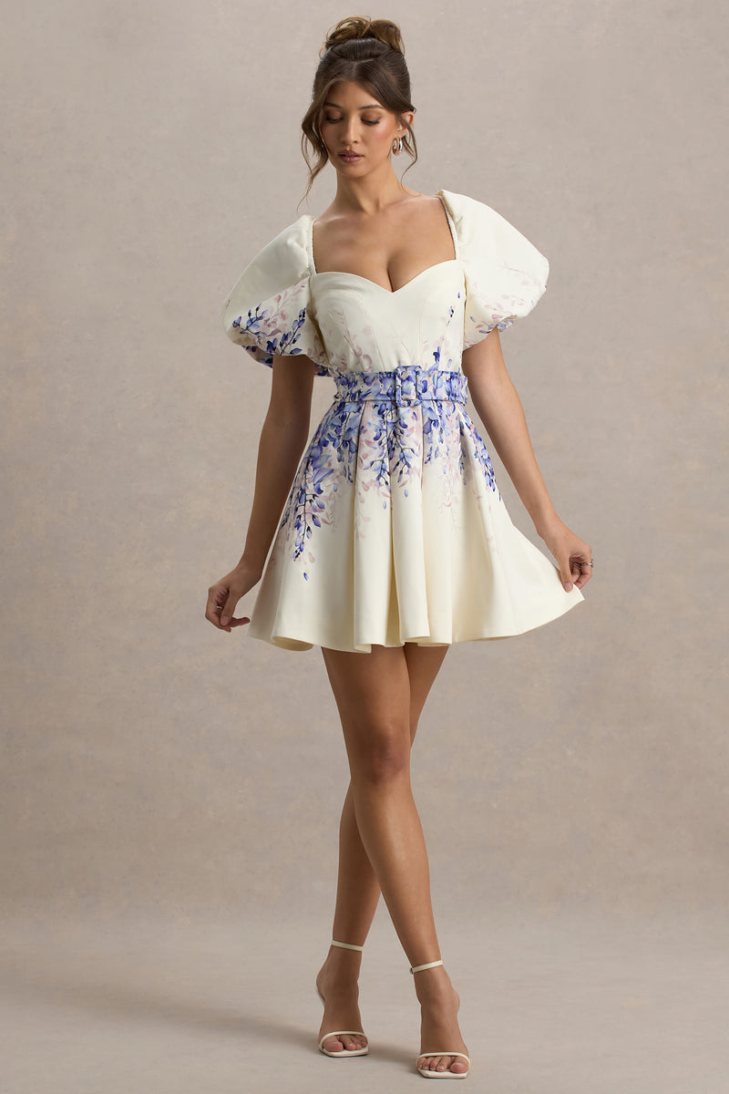 Tapia | Wisteria Print Belted Mini Dress Tapia | Wisteria Print Belted Mini Dress