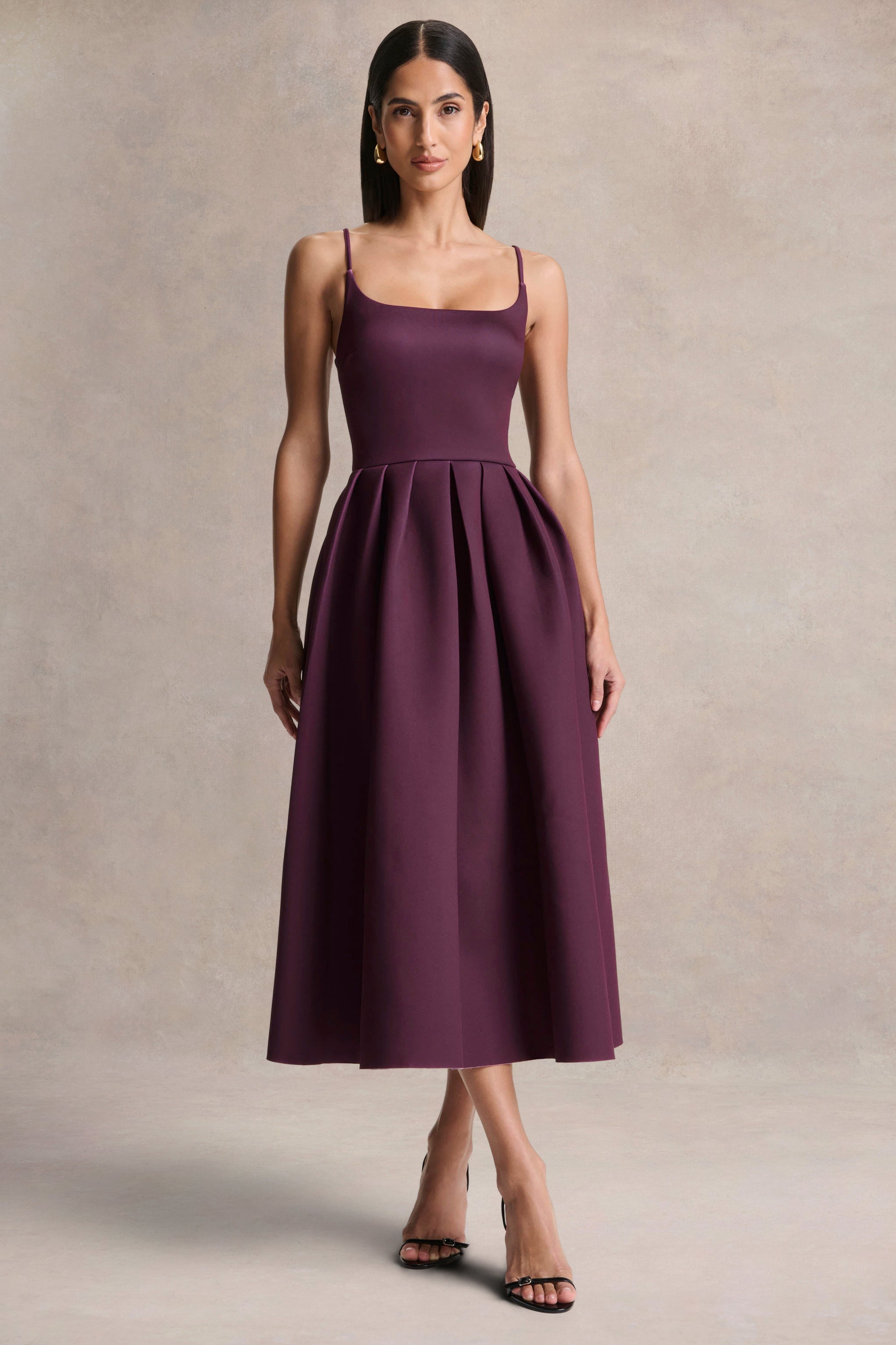 plum midi dress Jamila | PLUM Scoop-Neck Midi Dress