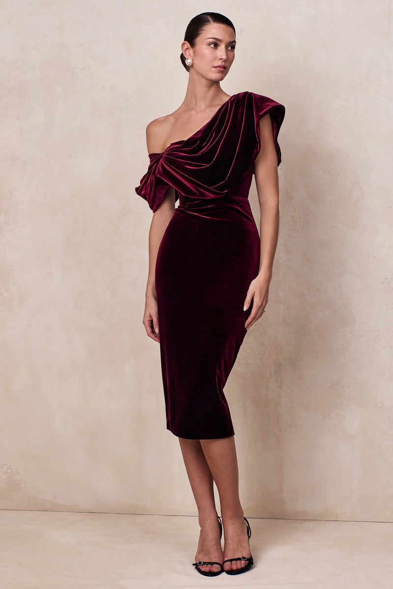 princess polly baby blue dress velvet burgundy bridesmaid dress main image 1