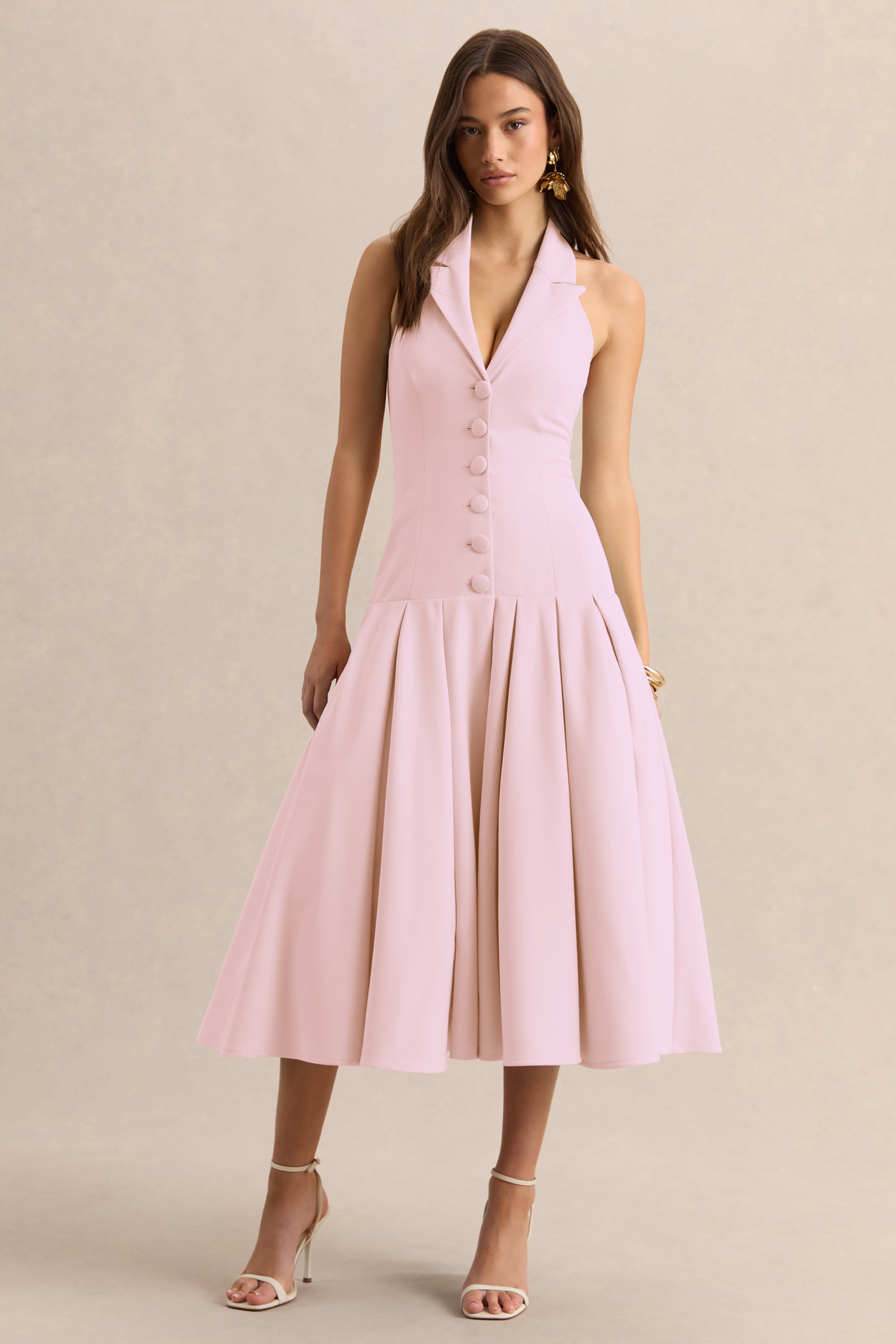 women's light pink dresses Elise Length Occasion Atria Signature Colors:Nude 23149 - A-Line Strapless Mariana Islands