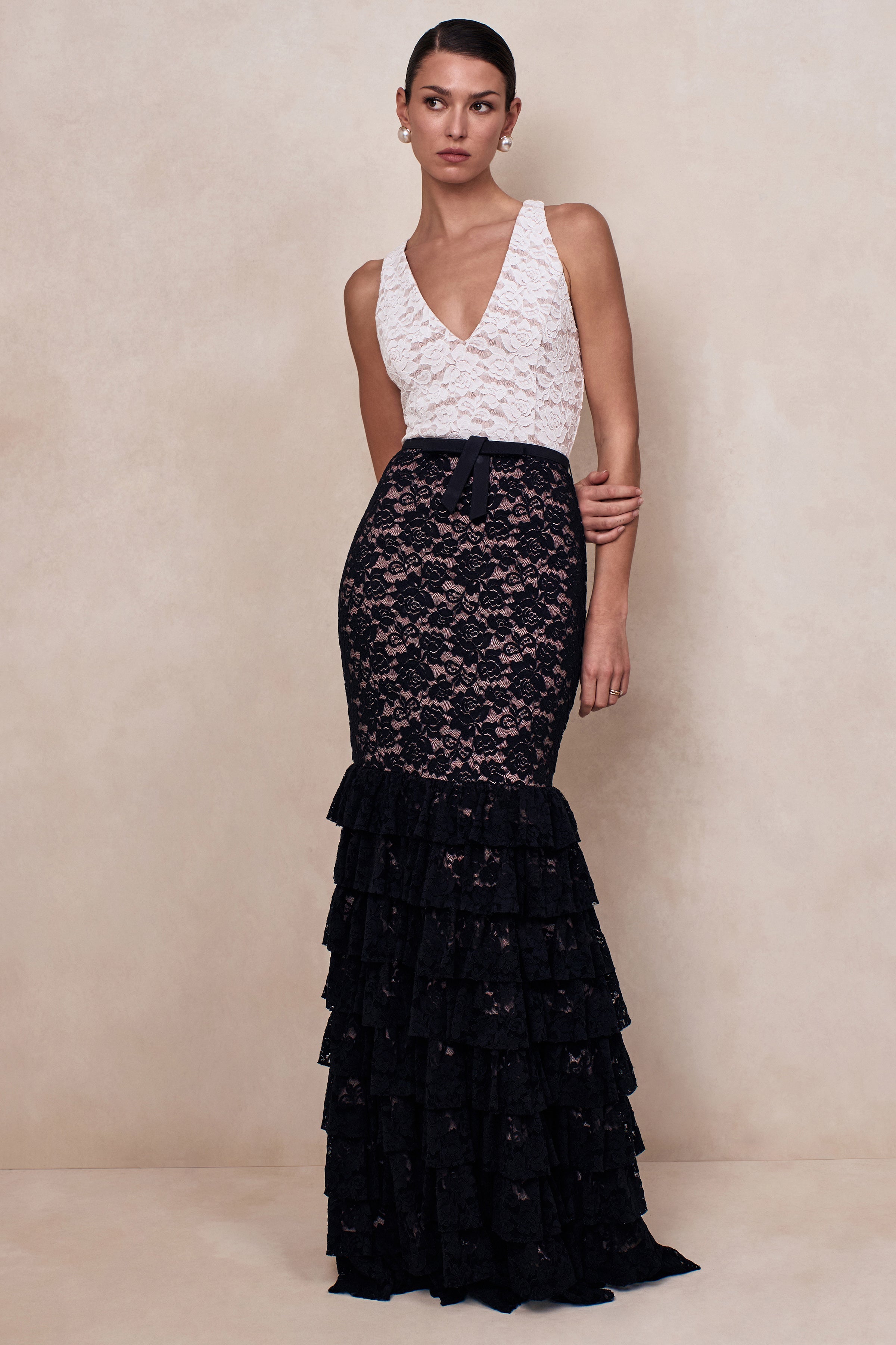 black and white lace mermaid dress Black and White Mermaid Wedding Dress / Medieval Wedding Dress / Renaissance Wedding Dress/Fantasy Wedding Dress/Gothic Wedding Dress