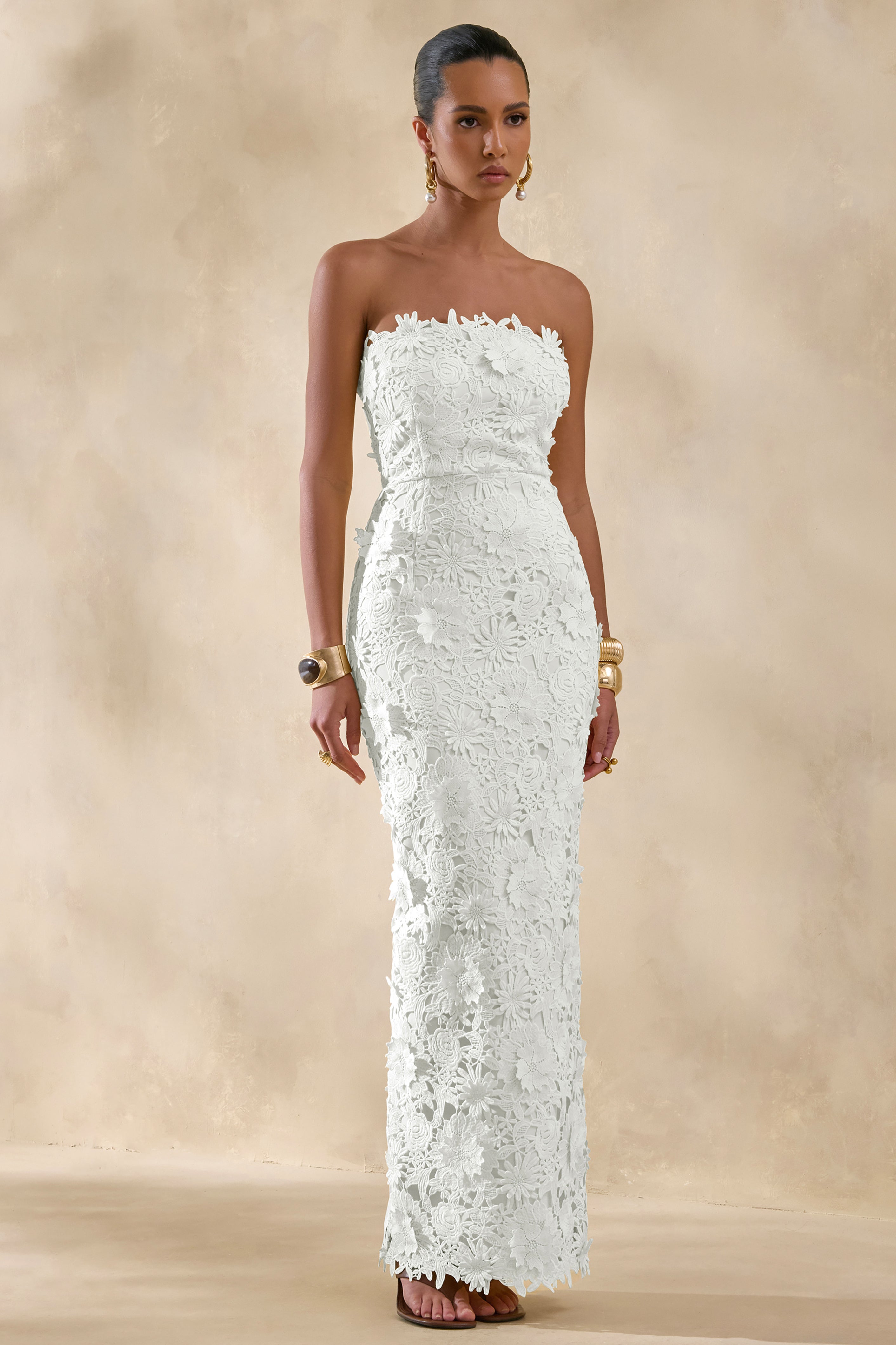lace bandeau wedding dress Strapless Lace Wedding Dresses