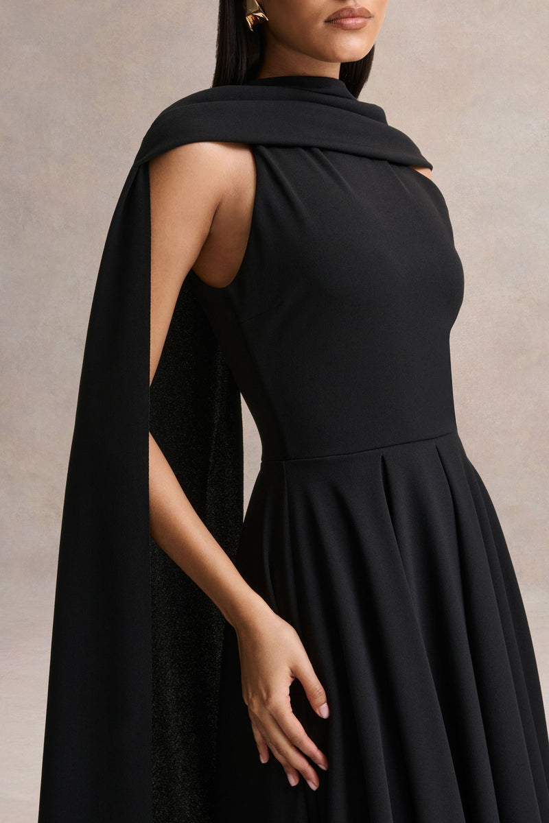 knee length dresses for ladies Feodora | High Neck Collar Midi Dress main image 0