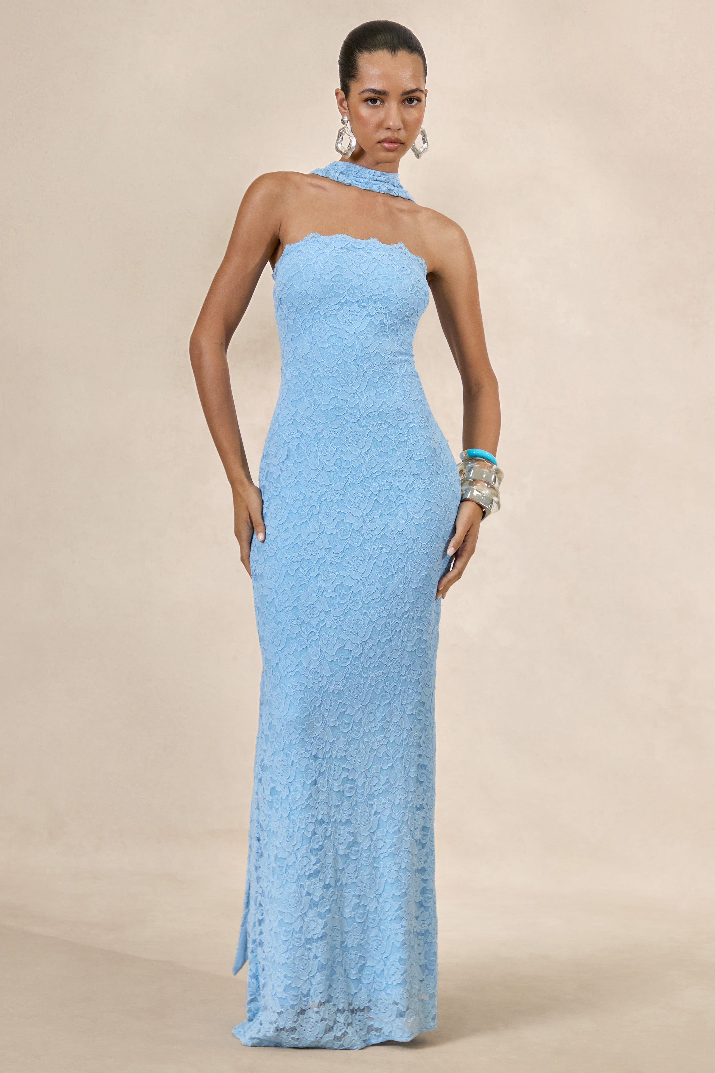 light blue lace maxi dress Massima Choose Size:L Blue and other formal events. Sparkly black prom dress Cold Shoulder