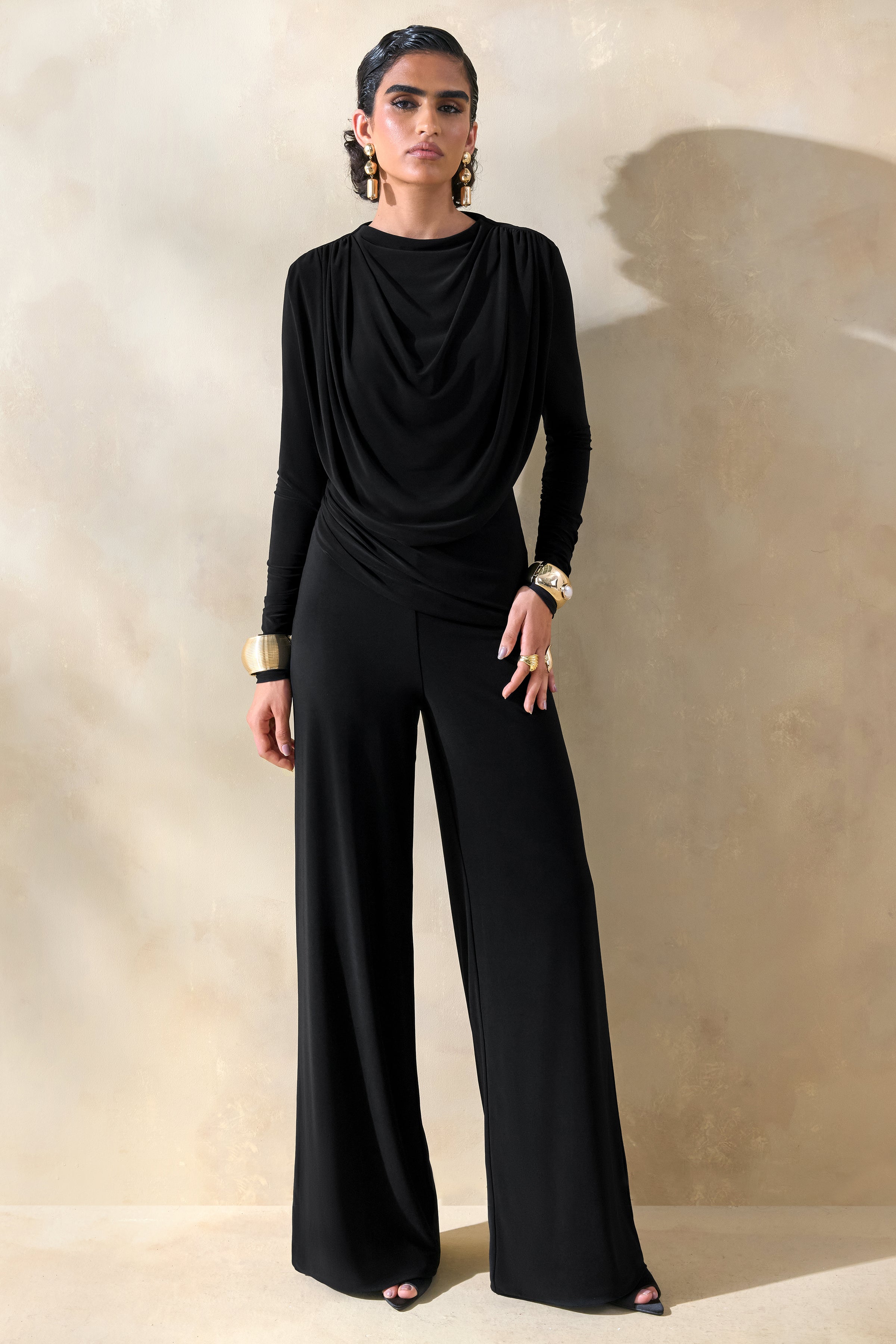【タグ付】Ralph Lauren / エンパイアラインドレス 黒 m779 Safirra | Black Wide-Leg Trouser – Club L London - USA