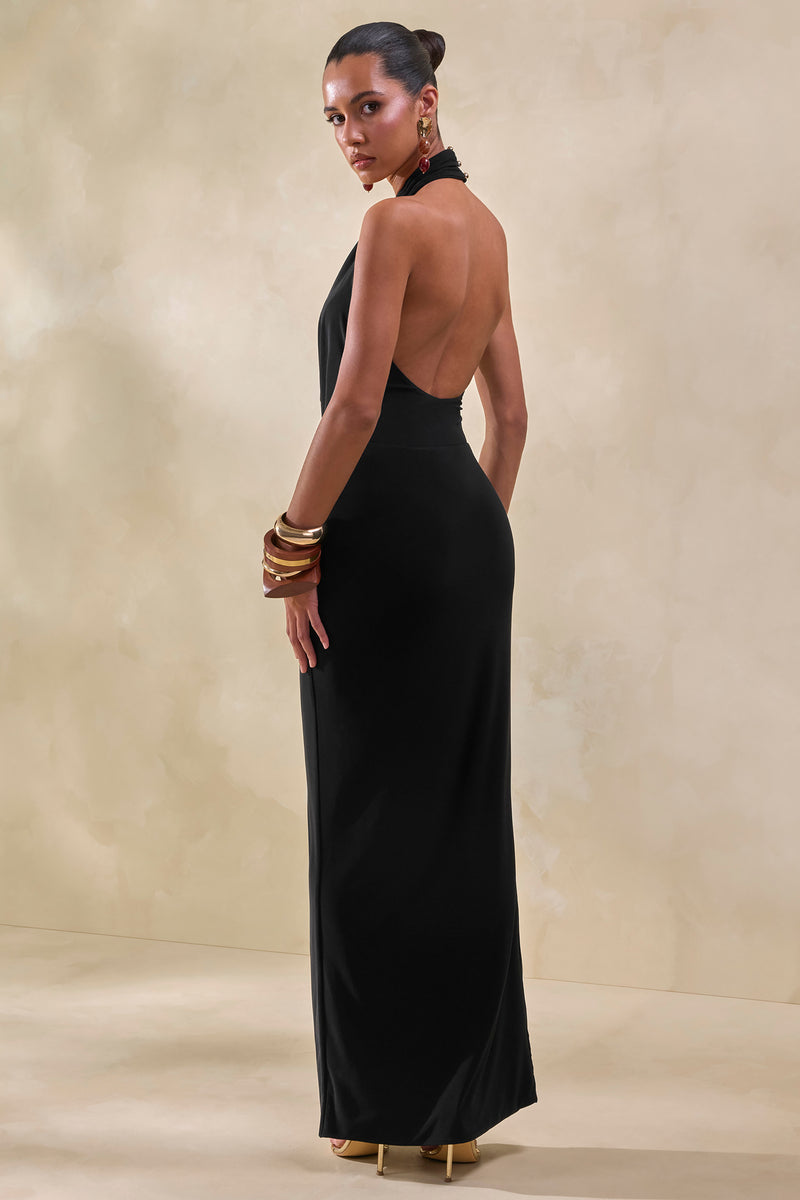 arina maxi dresses Arina Black Maxi Skirt With Split – Club L London