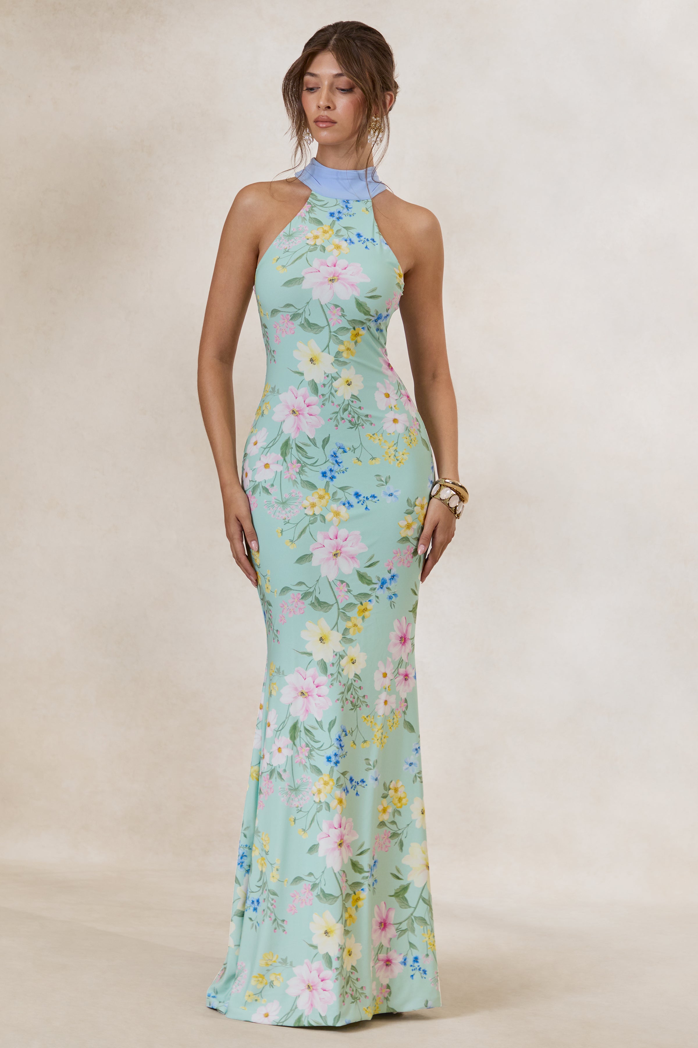 scarf print halter dress Long Maxi Dress : 100+ Designer Summer Maxi Dresses