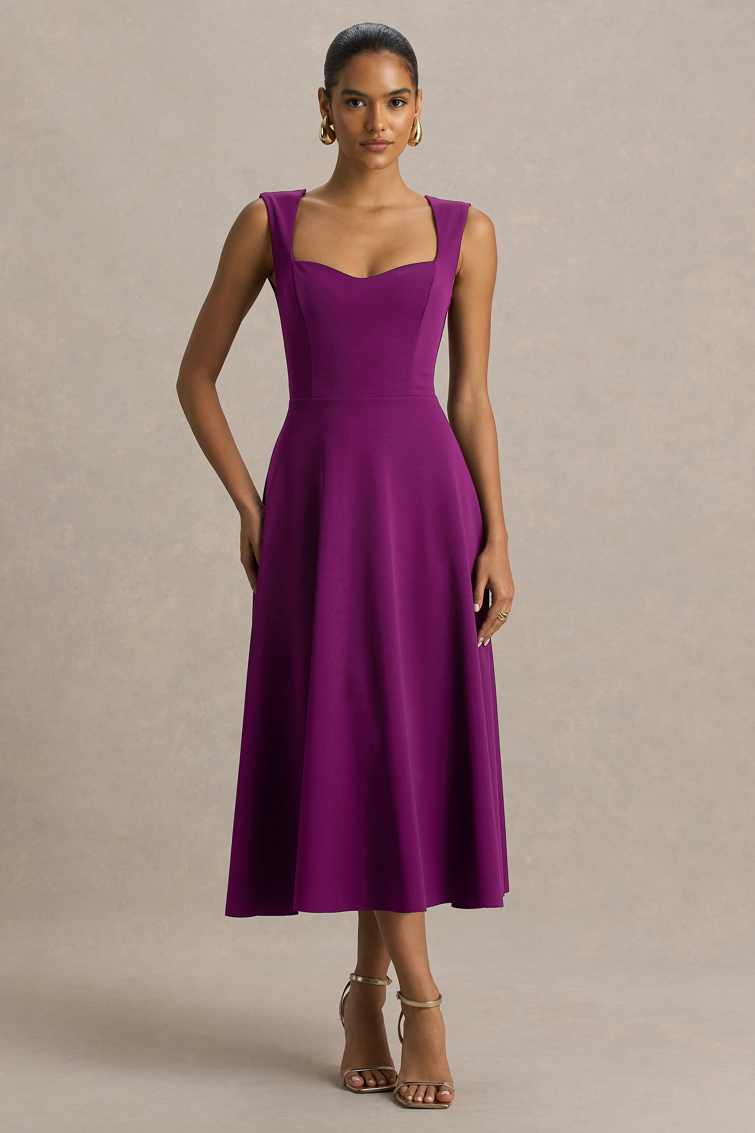 ladies plum dress Andromeda Dark purple flower girl