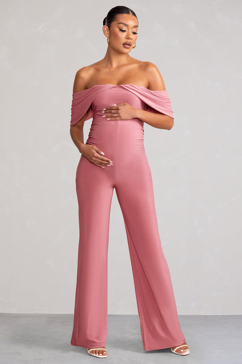 Marina Blush outlet Pink One-Shoulder Jumpsuit Size 12 NWT