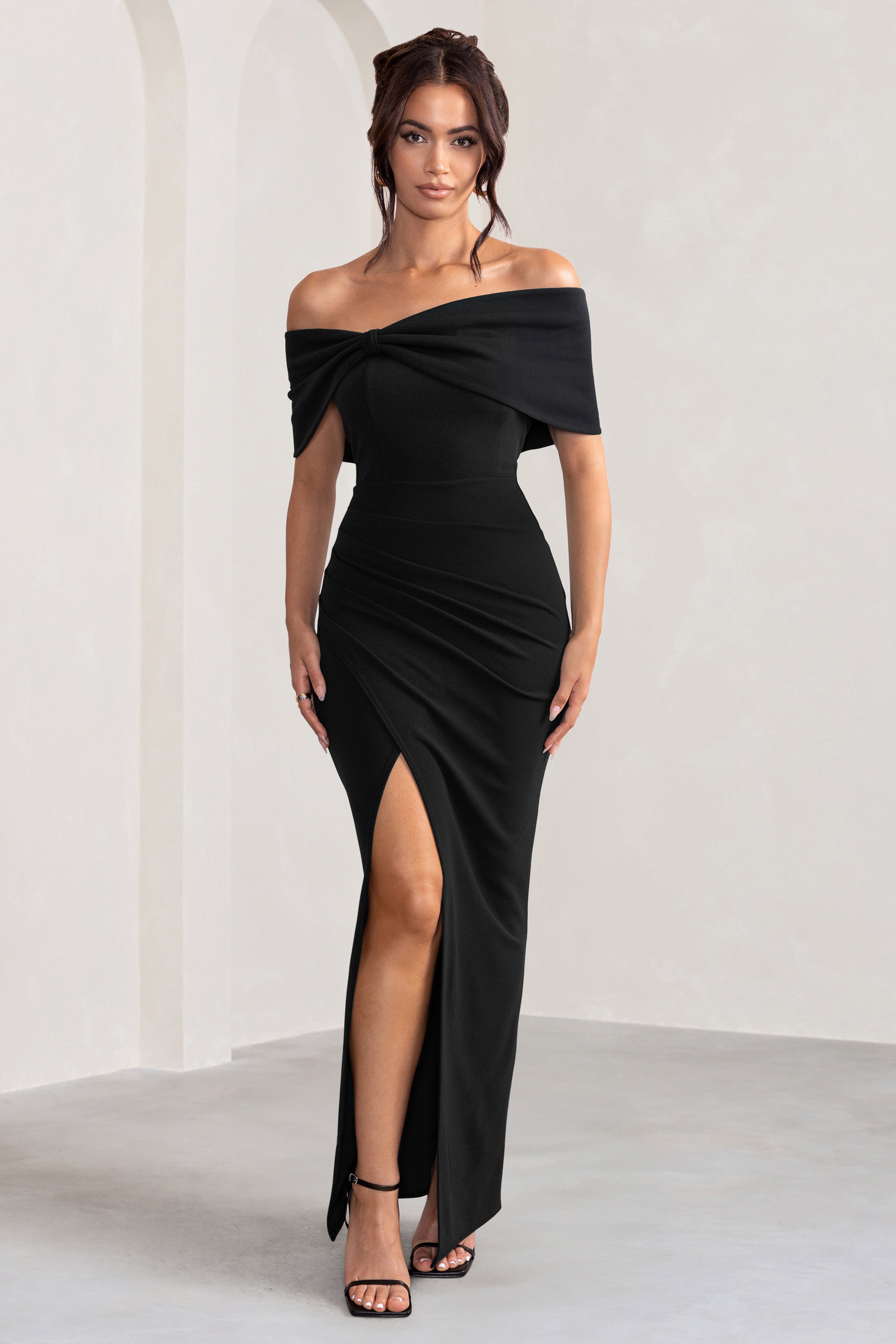 premium black woven bow corset detail skater dress Eva Style:FA260141 This dress will be 89cm based on a Size:UK 20