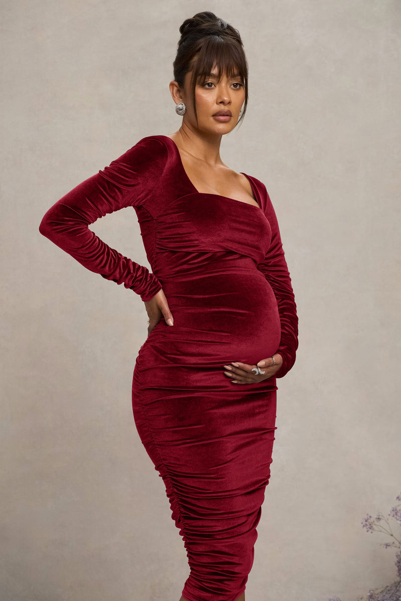 maternity velvet dress New Life
