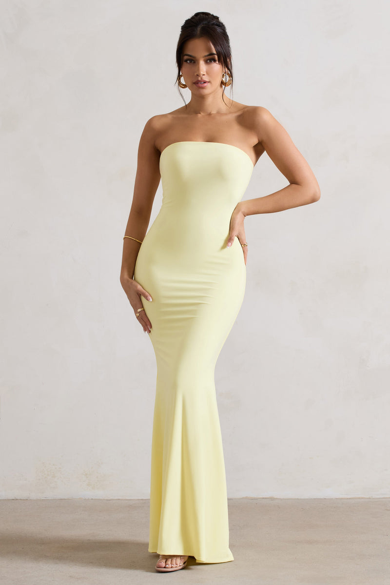 Ceremony Lemon Bandeau Maxi Dress – Club L London - USA