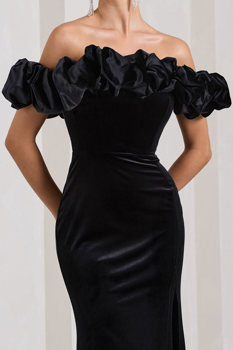 Kara ruffle bardot clearance dress