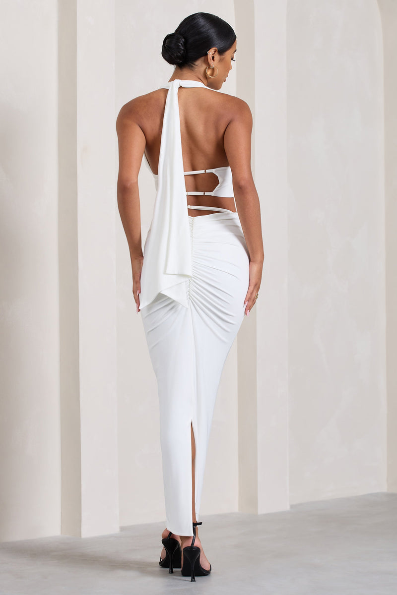 Onna White Bodycon Pencil Maxi Skirt – Club L London - USA