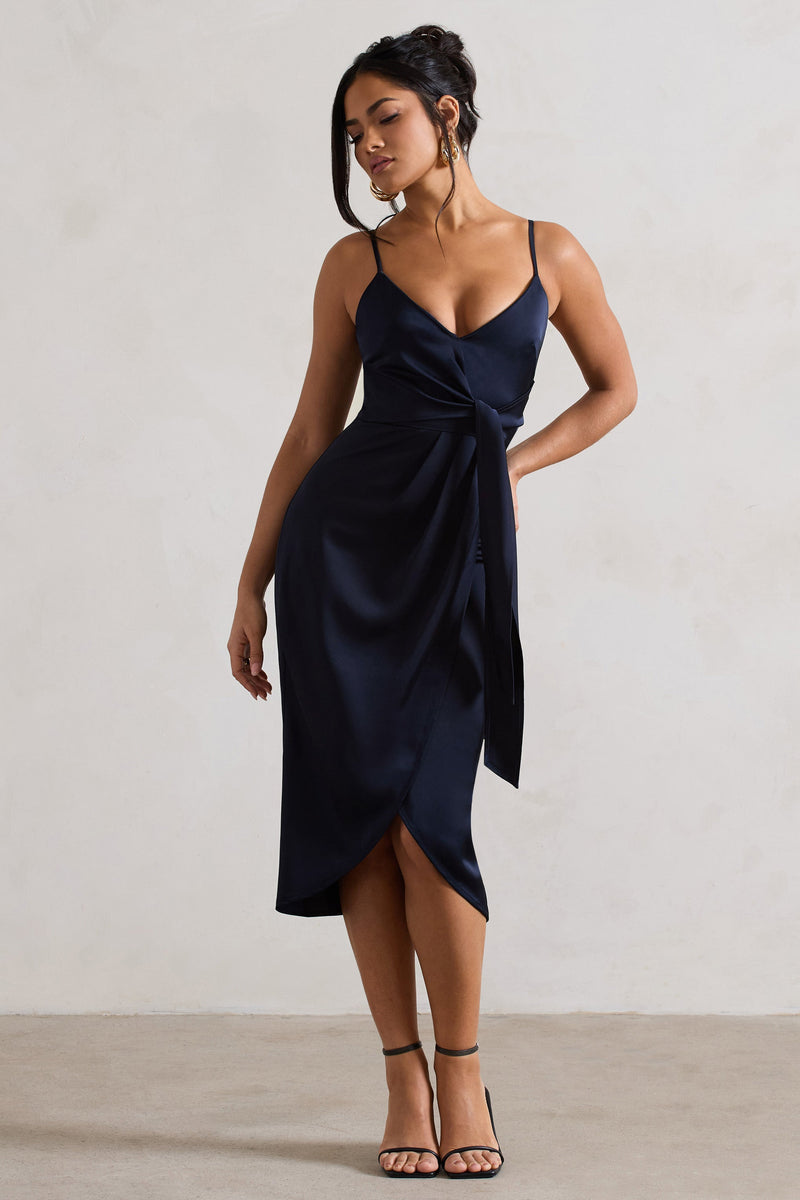 Club l tuxedo wrap midi dress online