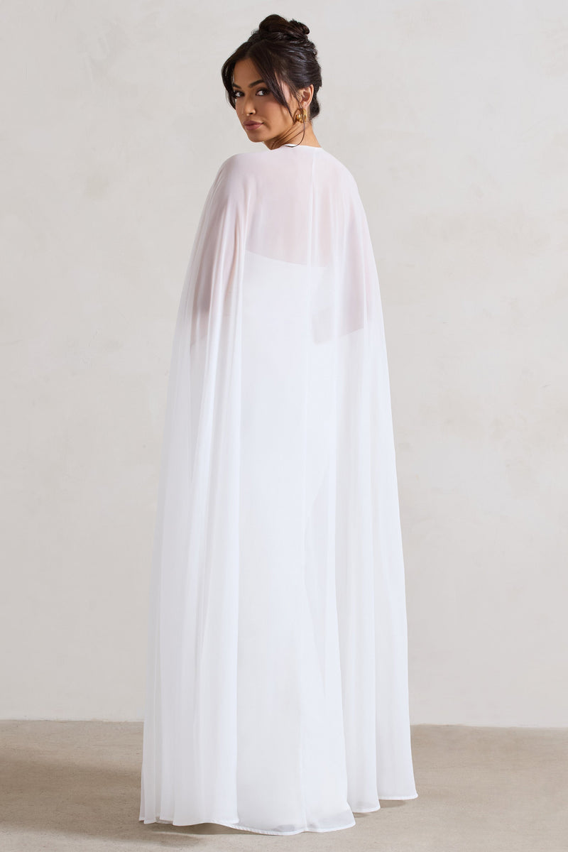 White 2025 chiffon cape