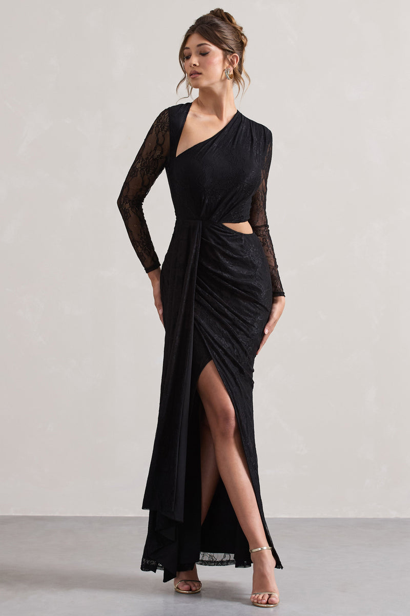 【LOULOUSEOUL】Layered Wrap Dress (Charcoal) 루루서울(LOULOUSEOUL) Layered Wrap Dress (Charcoal) - 사이즈