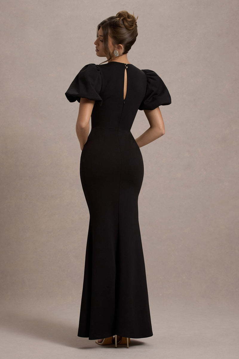 maxi dress with mesh stomach AMALIA mesh panel maxi dress BLACK – CELAIA