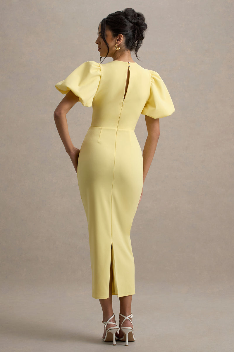 Dakota | Red Puff-Sleeve Midi Dress main image 0