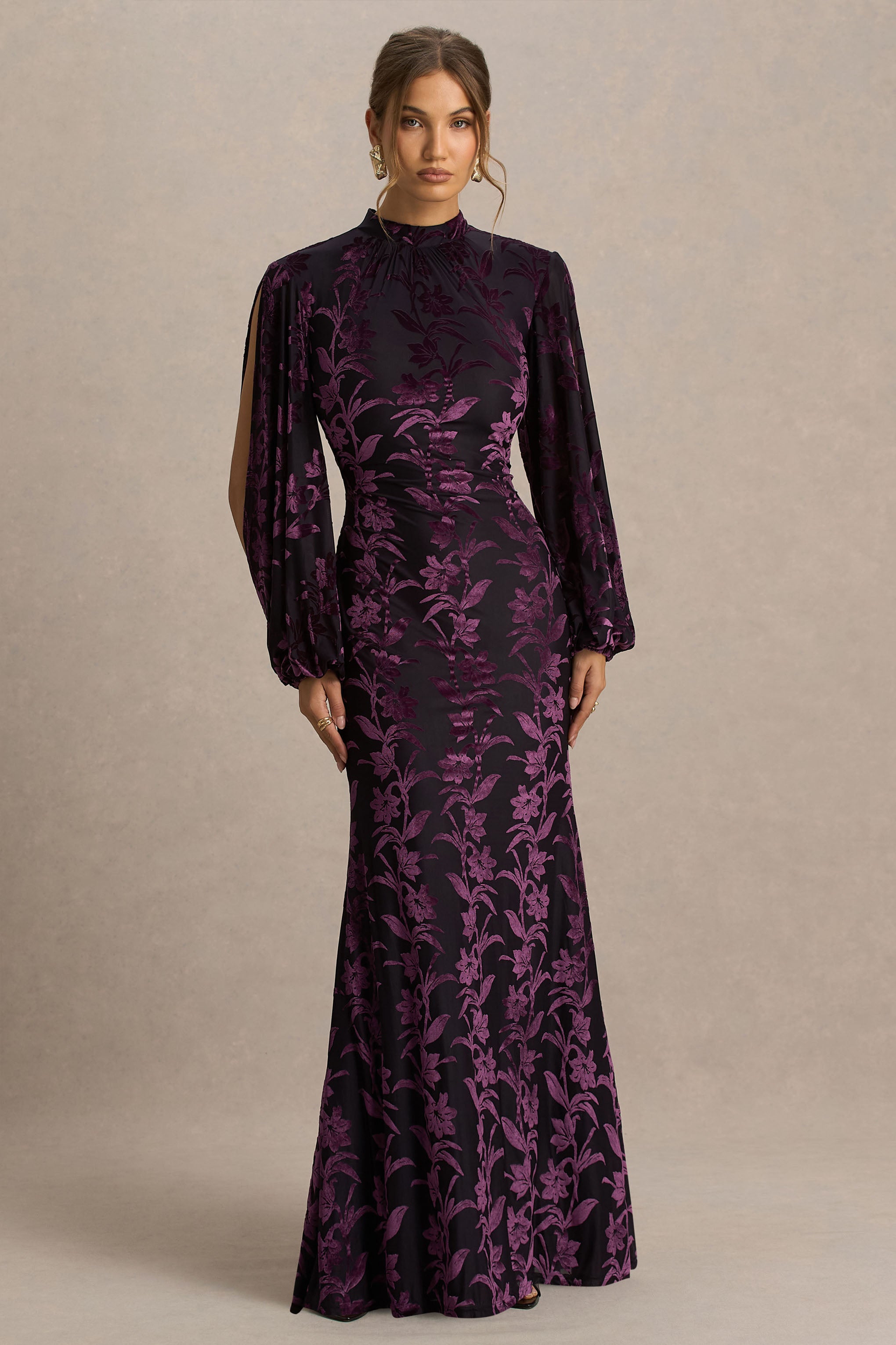 burgundy floral devore long sleeve maxi dress burgundy floral devore long sleeve maxi dress PRETTYGARDEN Women's Floral  Bodycon Maxi Dress Fall Elegant Mesh Long