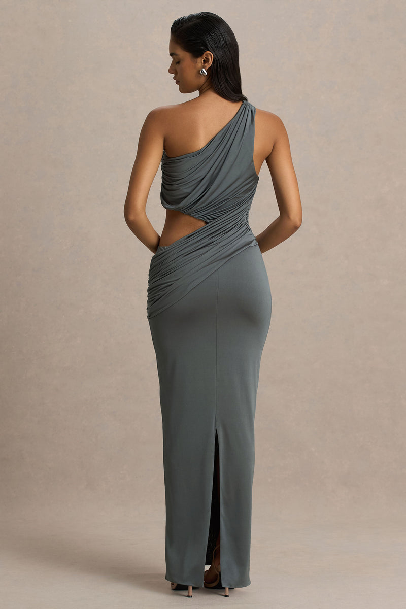 sage backless dress Halter tie neck backless gown main image 0