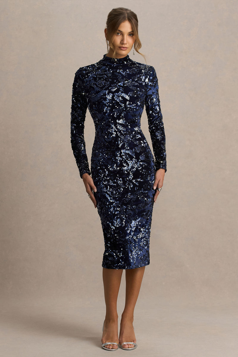 Nautinati Multicoloured Embellished Net A-Line Midi Dress main image 1