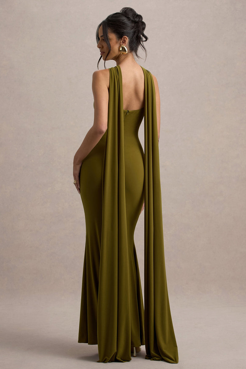 Green Draped Cape Maxi (L)