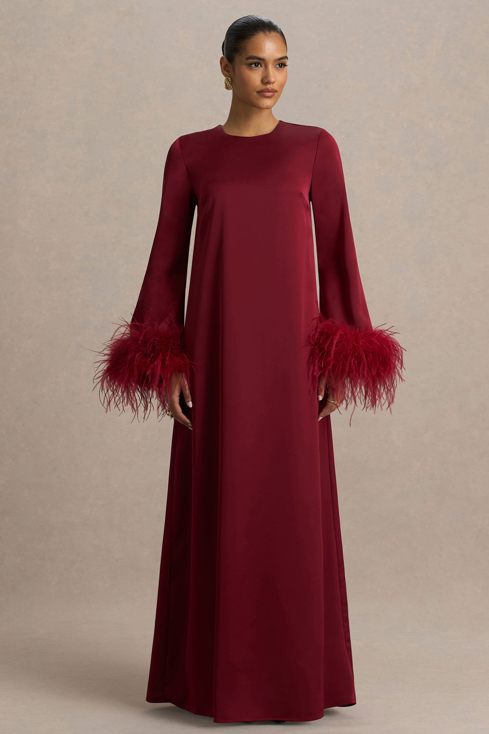 red feather sleeve dress Dress Marcia Red  Marielle Stokkelaar
