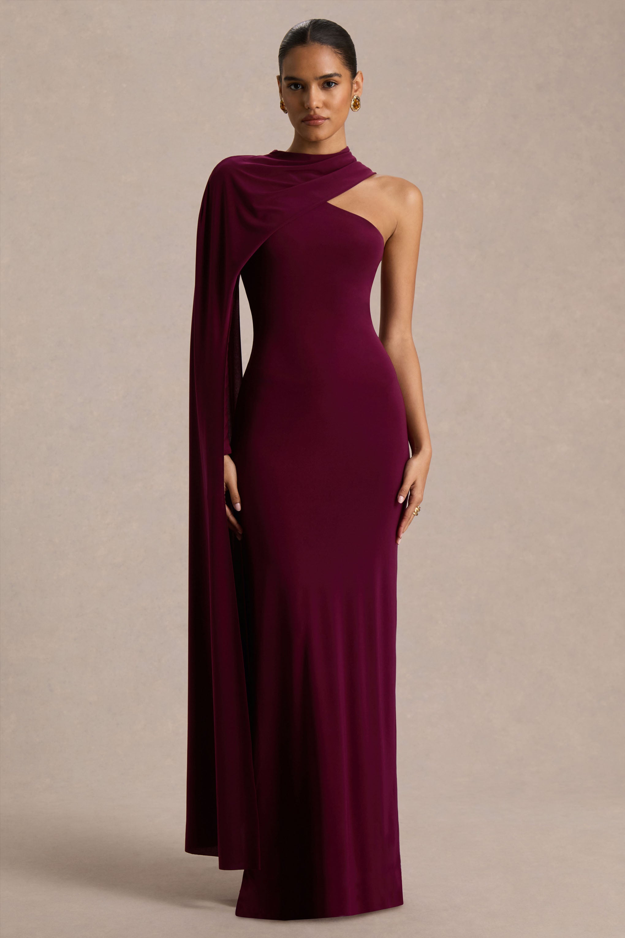 burgundy maxi dress amazon Dawn | Asymmetric-Neck With One Long-Sleeve And Cape Color:ROYAL BLUE/SILVER 👗 Have you ever CurrentMarkdown while the invisible side