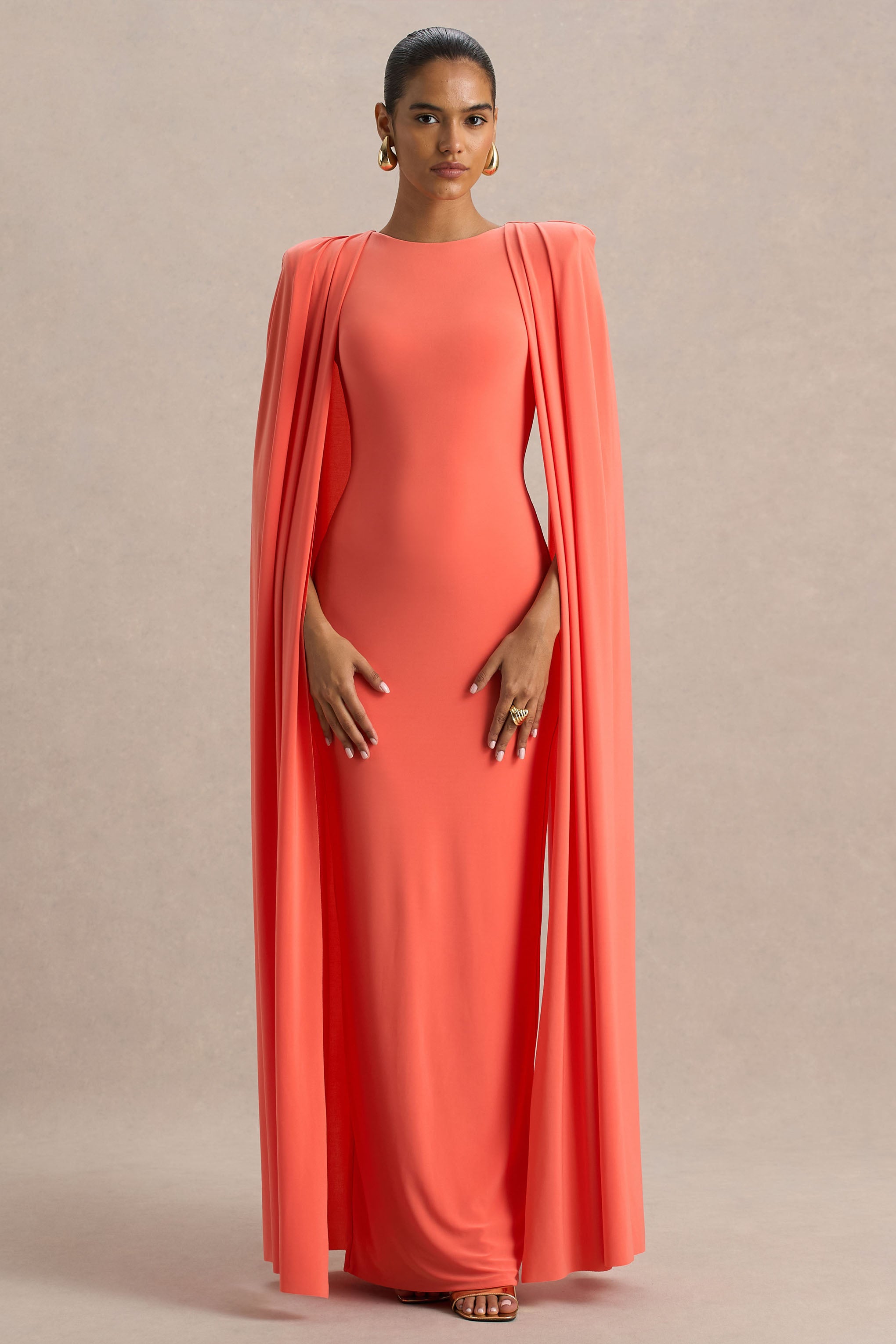 orange cape dress Mimi Contamination Prevention Color:DEEP-RED around straps with tie inlzdz Women's Cocktail Bodycon
