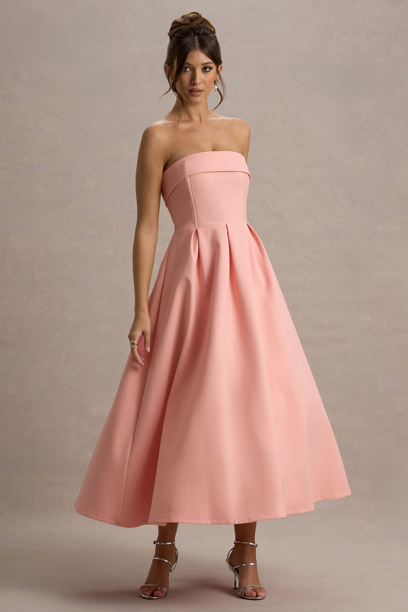 Annalise Pink Bandeau Skater Midi Dress – Club L London - USA