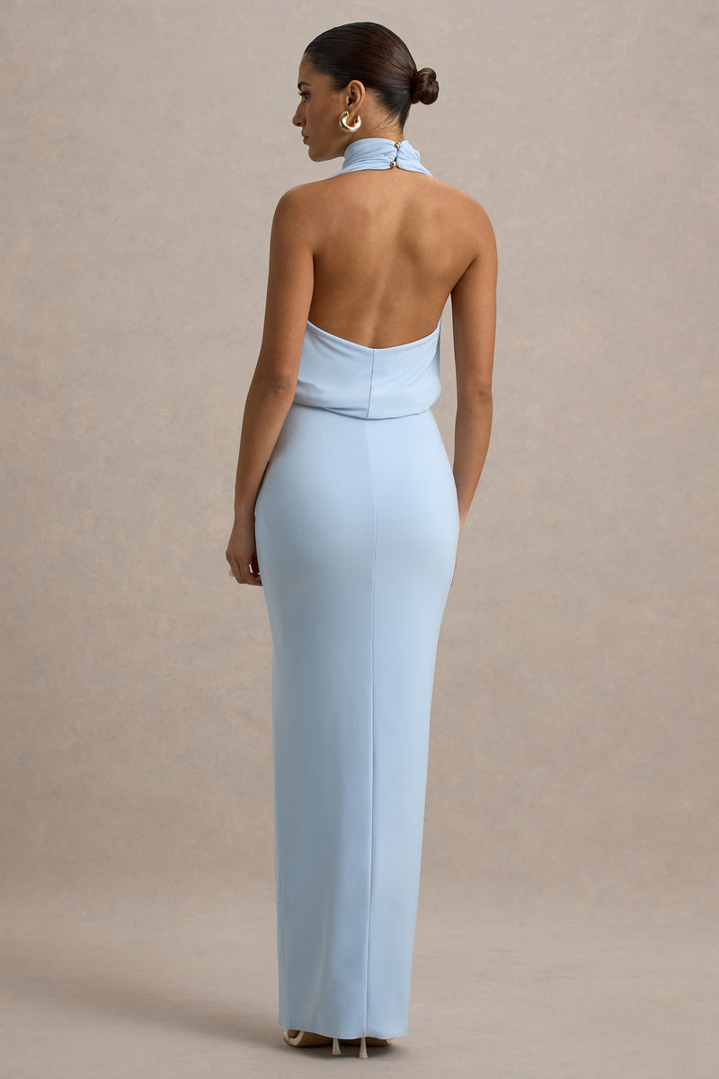 hayden maxi dress Hayden | BLUE High-Neck Draped Split Maxi Dress