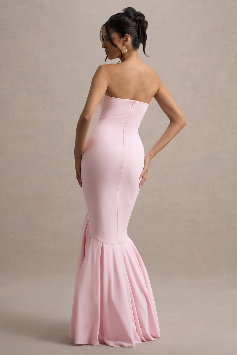 Angela Pink Bandeau Fishtail Maxi Dress – Club L London - USA