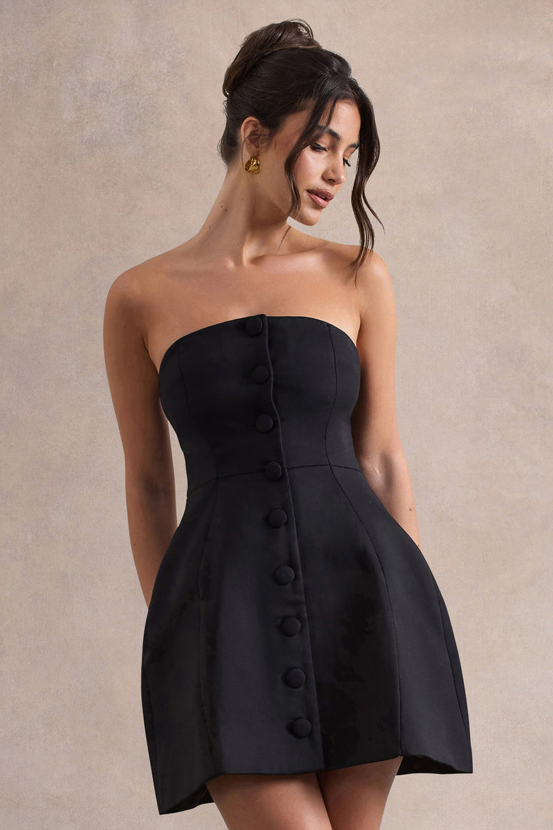 Anniston Bandeau Tailored Button Mini Dress
