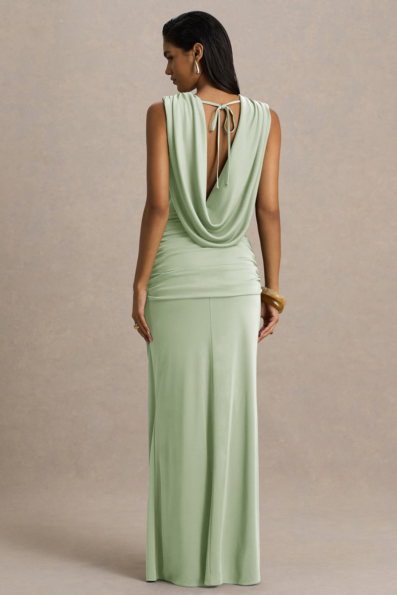 green emerald velvet dress White Maxi Dress - Seraphina Gown - Ivory main image 1