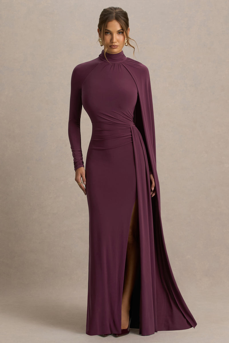Burgundy High Neck Bridesmaid Dresses Maids To Measure Bridesmaid Halter  Neck Maxi Dress In Burgundy ASOS