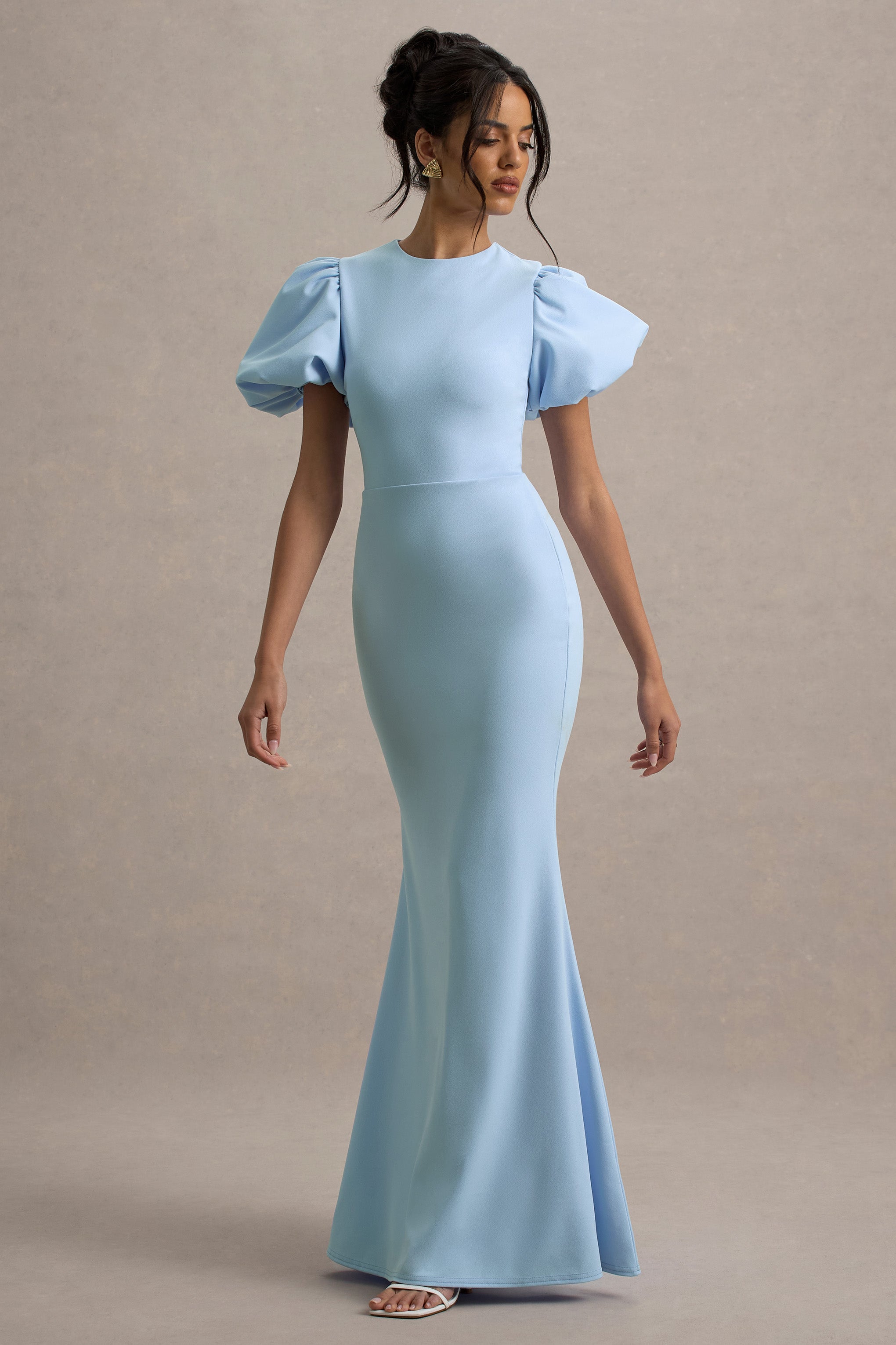 Love Letters | Powder Blue Puff-Sleeve Maxi Dress – Club L London