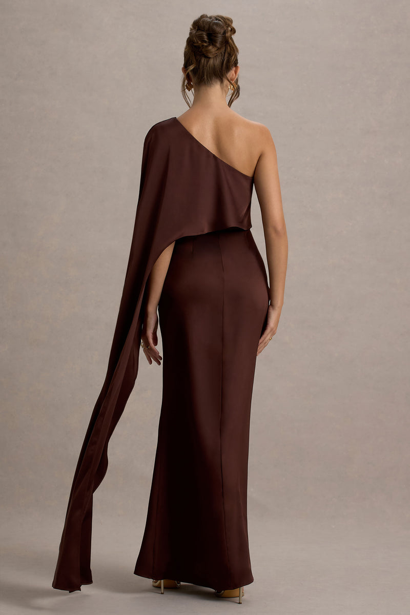 Cape Soft Maxi Dress Brown