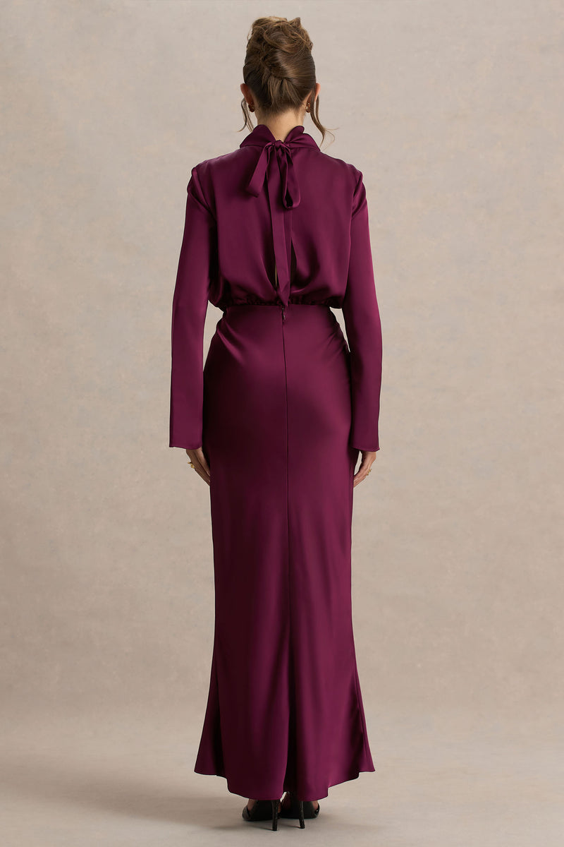celena maxi dress burgundy Celina