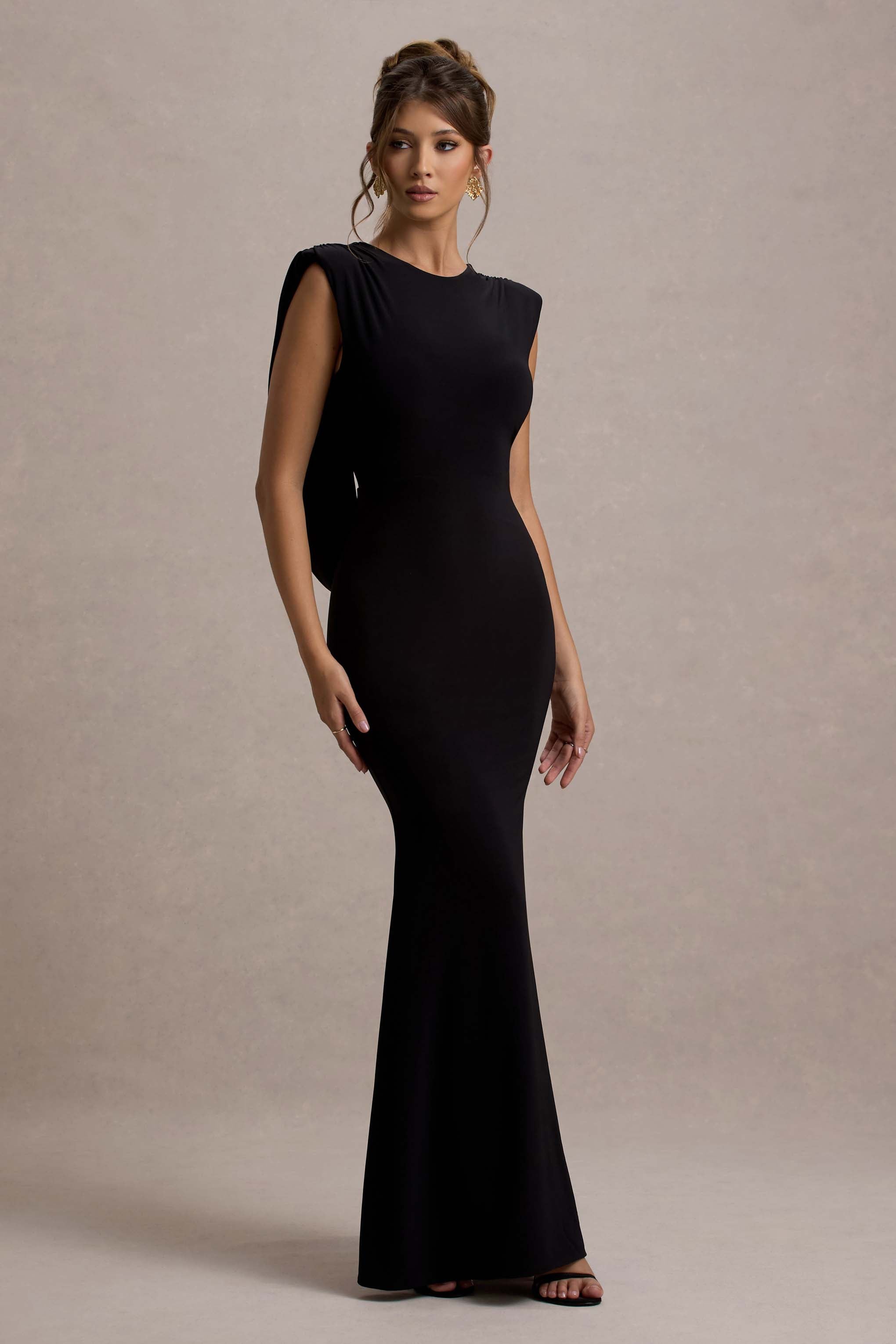 cowl back evening dress Cowl-Neck Long Prom Dress with Drape Back Rose Gold / Small