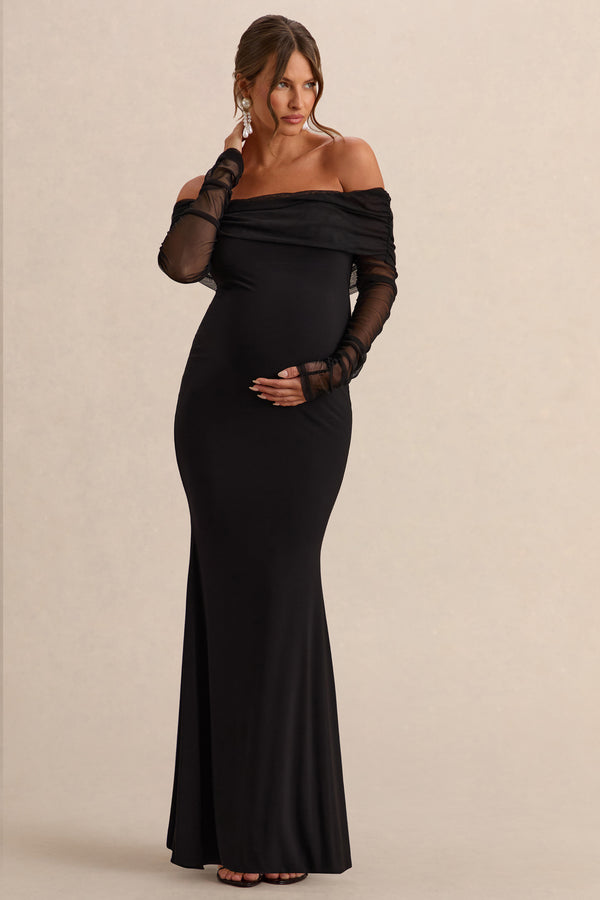 plus size maternity evening dresses Momyknows Gold Rhinestone Mesh Sleeveless Backless Bodycon Evening Plus Size Maternity Maxi Dress Gold / S main image 1