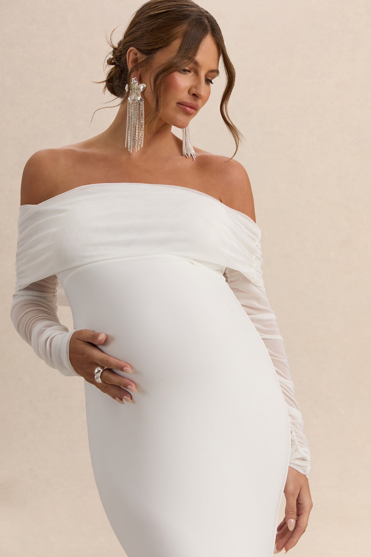 Maternity Wear Plus Size White Maternity Maxi Dress Momyknows White Lace Corset Square Neck Flare Sleeve Maternity Wear Plus Size White Maternity Maxi Dress Momyknows White Lace Corset Square Neck Flare Sleeve