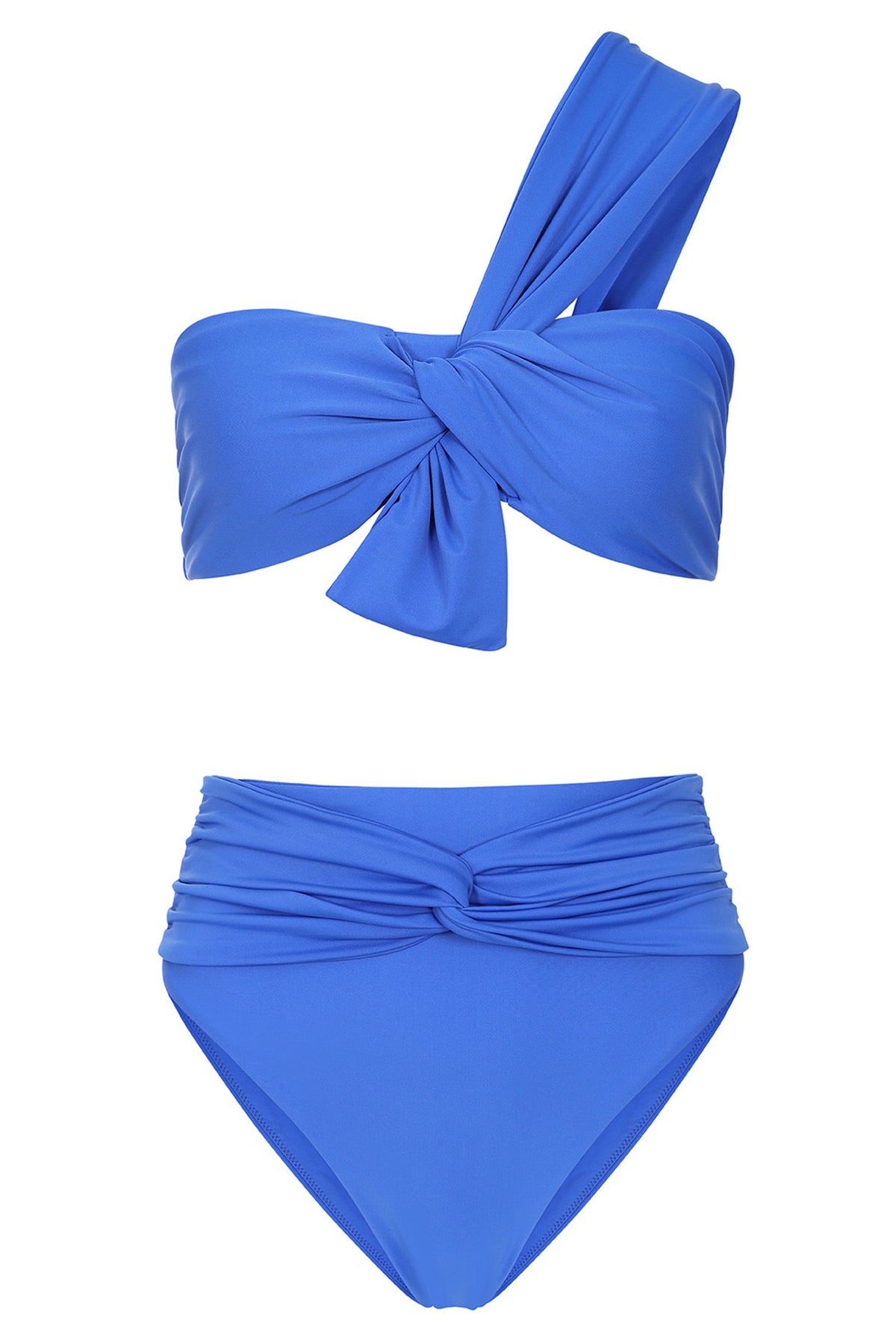 Bowline Blue One Shoulder Knotted Bikini Top – Club L London - USA