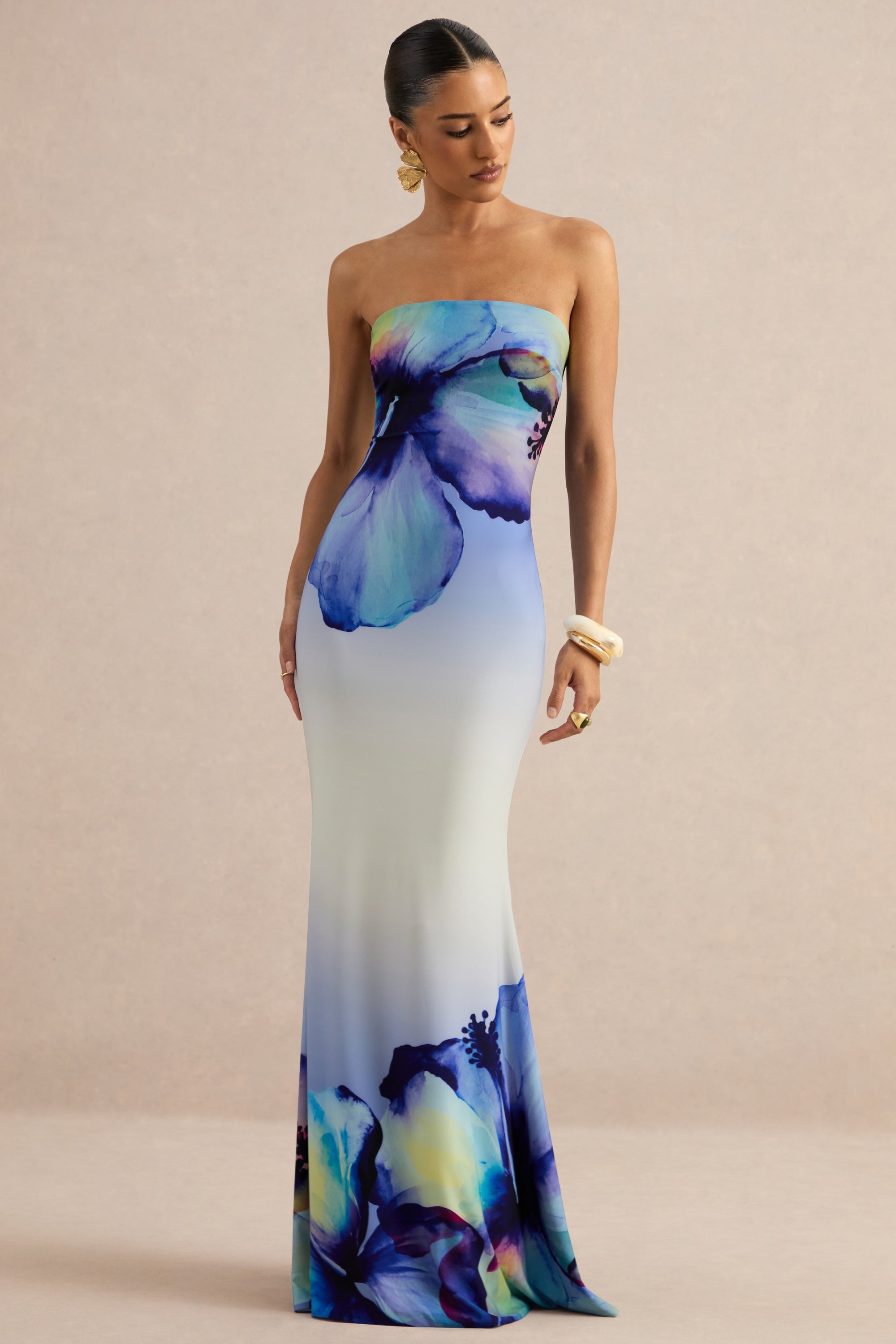 blue ombre beach dress The Siren Dress in Mediteranean Sea, Blue ombre dress, Backless dress, Maxi dress, Resort wear dress, Beach wear cover up, honeymoon Dress