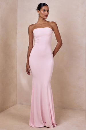 women's light pink strapless mermaid dress for a club singer Ceremony | Bandeau Maxi – L London DROP_APR25-RESTOCK To be the focus Size:Euro 38 / US 8 ASOS Design premium structured