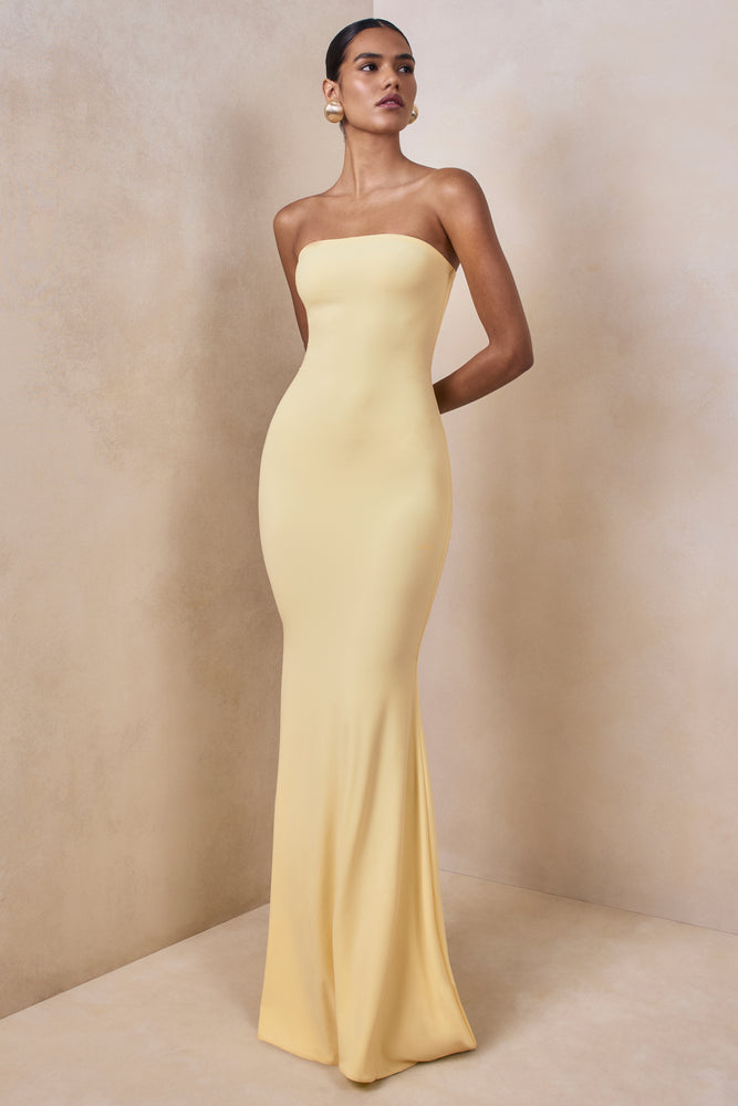 Ceremony | Lemon Bandeau Maxi Dress